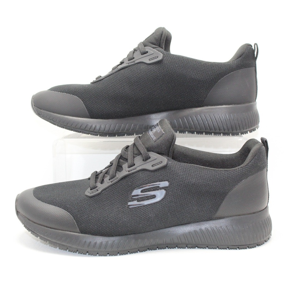 Skechers Work Relaxed Fit Ghenter Bronaugh Black Slip Resistant Shoes 77222 8.5
